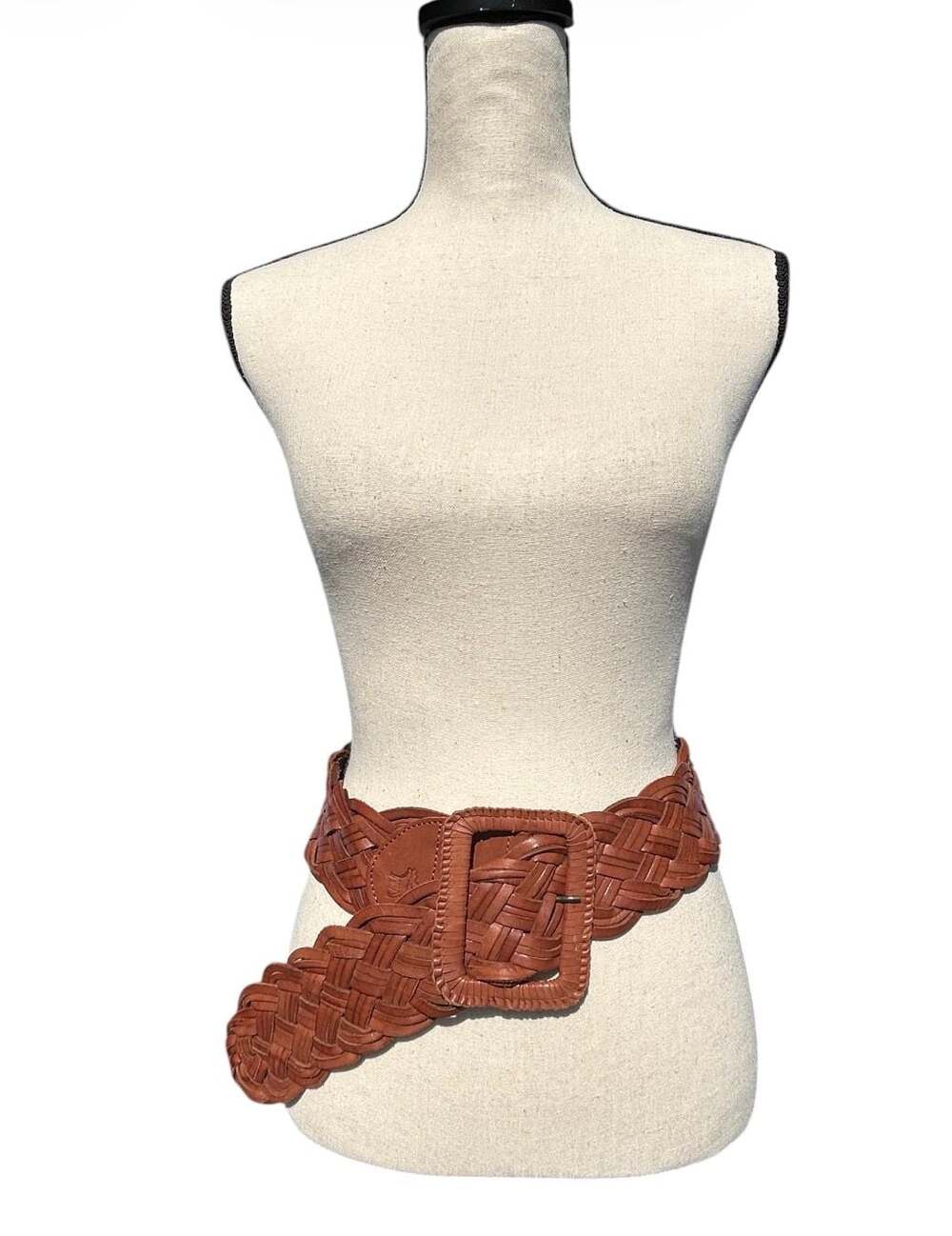 Vintage Abercrombie & Fitch Brown Woven Leather Belt XS/S